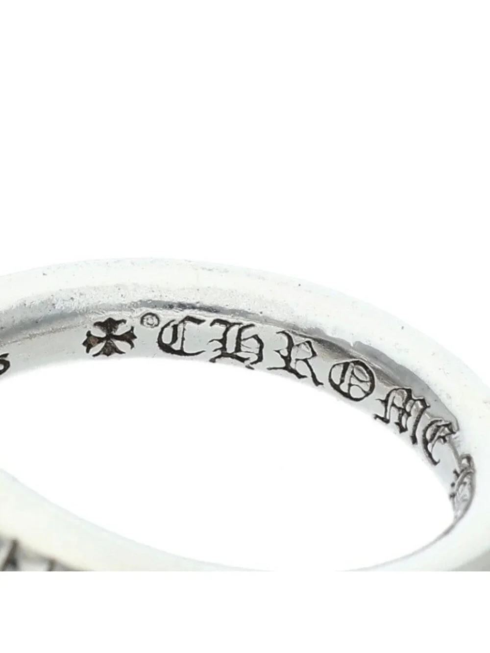 Chrome Hearts Nail Crsball Cross Ball Silver Ring